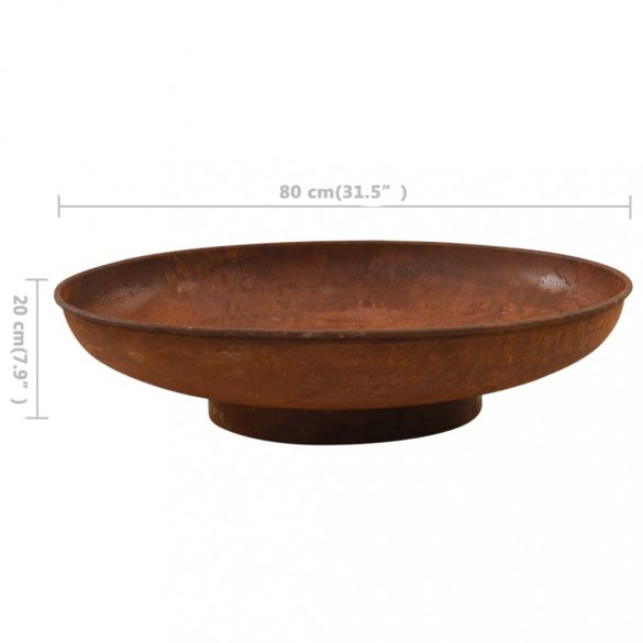 acél tűztál 80 cm