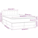 sötétszürke szövet rugós és LED-es ágy matraccal 120 x 200 cm