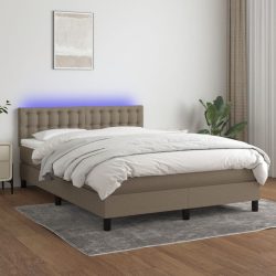   tópszínű szövet rugós és LED-es ágy matraccal 140x190cm