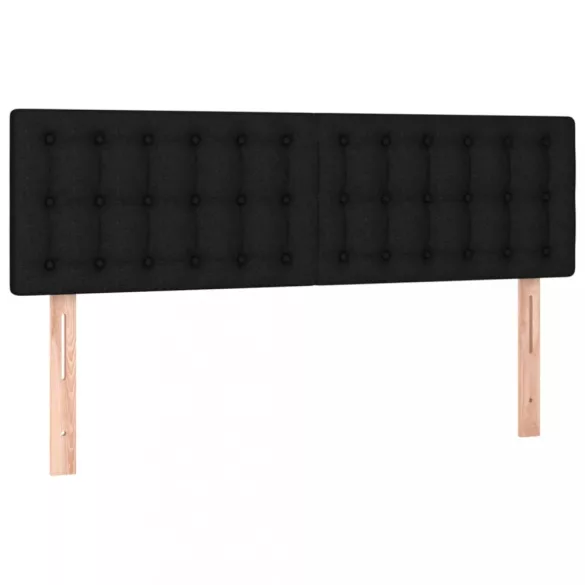 fekete szövet rugós és LED-es ágy matraccal 140x200 cm