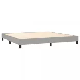 világosszürke szövet rugós és LED-es ágy matraccal 200x200 cm