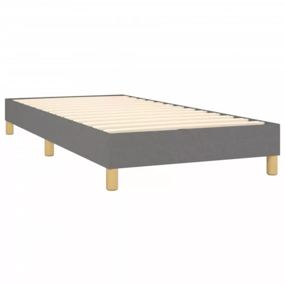 sötétszürke szövet rugós és LED-es ágy matraccal 80 x 200 cm