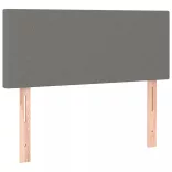 sötétszürke szövet rugós és LED-es ágy matraccal 80 x 200 cm
