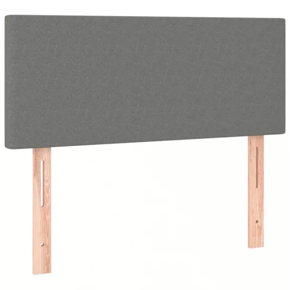 sötétszürke szövet rugós és LED-es ágy matraccal 90x200 cm