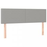 világosszürke szövet rugós és LED-es ágy matraccal 140x190 cm