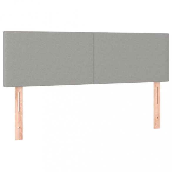 világosszürke szövet rugós és LED-es ágy matraccal 140x190 cm