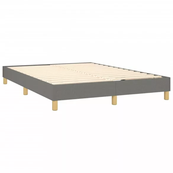 sötétszürke szövet rugós és LED-es ágy matraccal 140x190 cm