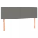 sötétszürke szövet rugós és LED-es ágy matraccal 140x190 cm