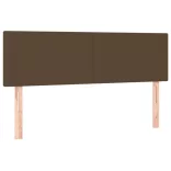 barna szövet rugós és LED-es ágy matraccal 140x200 cm