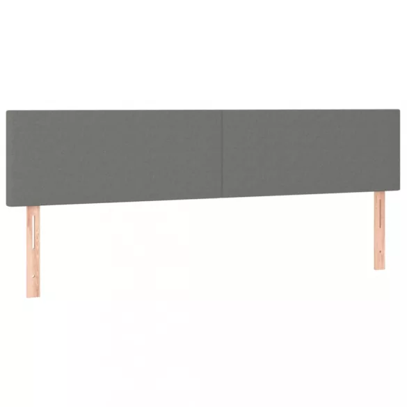 sötétszürke szövet rugós és LED-es ágy matraccal 160x200 cm