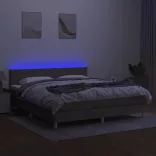 tópszínű szövet rugós és LED-es ágy matraccal 160x200 cm