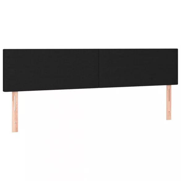 fekete szövet rugós és LED-es ágy matraccal 180 x 200 cm