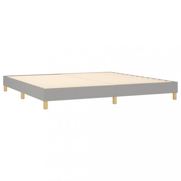 világosszürke szövet rugós és LED-es ágy matraccal 200x200 cm