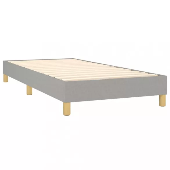 világosszürke szövet rugós és LED-es ágy matraccal 80 x 200 cm