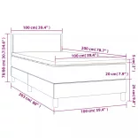 sötétszürke szövet rugós és LED-es ágy matraccal 100x200 cm