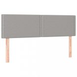 világosszürke szövet rugós és LED-es ágy matraccal 140x190 cm