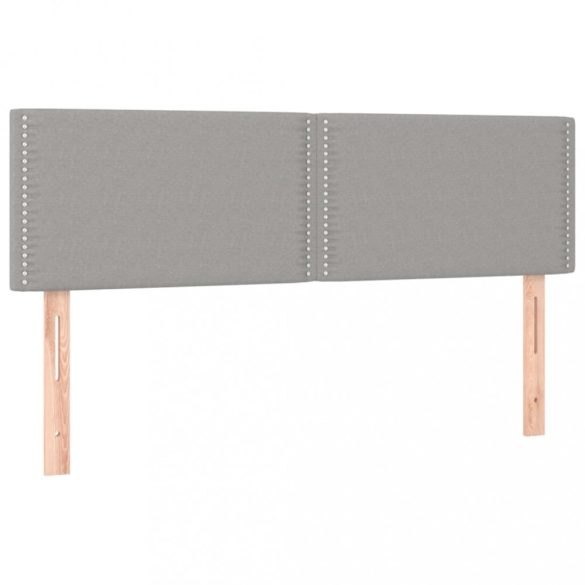 világosszürke szövet rugós és LED-es ágy matraccal 140x190 cm