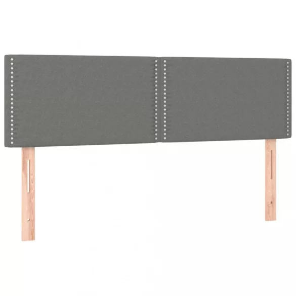 sötétszürke szövet rugós és LED-es ágy matraccal 140x190 cm