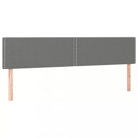 sötétszürke szövet rugós és LED-es ágy matraccal 200x200 cm