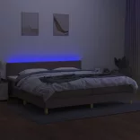 tópszínű szövet rugós és LED-es ágy matraccal 200 x 200 cm