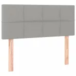 világosszürke szövet rugós és LED-es ágy matraccal 80 x 200 cm