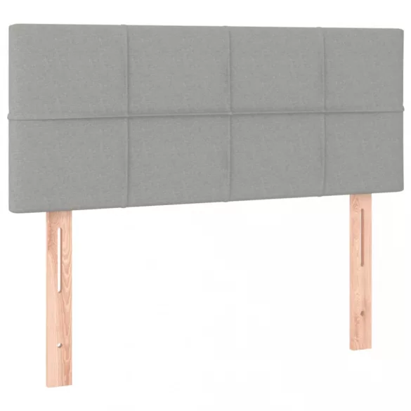 világosszürke szövet rugós és LED-es ágy matraccal 80 x 200 cm