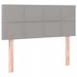 világosszürke szövet rugós és LED-es ágy matraccal 90x190 cm