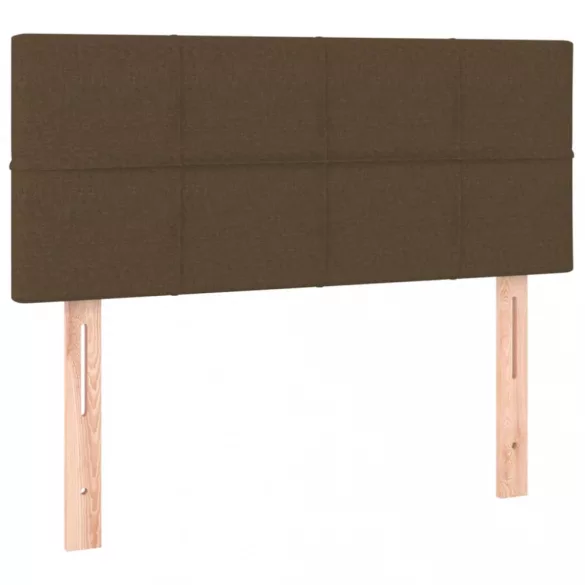 barna szövet rugós és LED-es ágy matraccal 100x200 cm