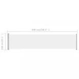 krémszínű kihúzható oldalsó terasz-napellenző 140 x 600 cm