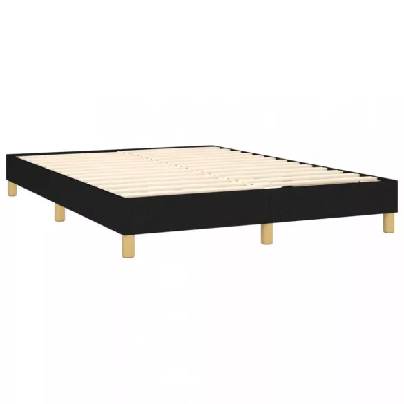 fekete szövet rugós és LED-es ágy matraccal 140x200 cm