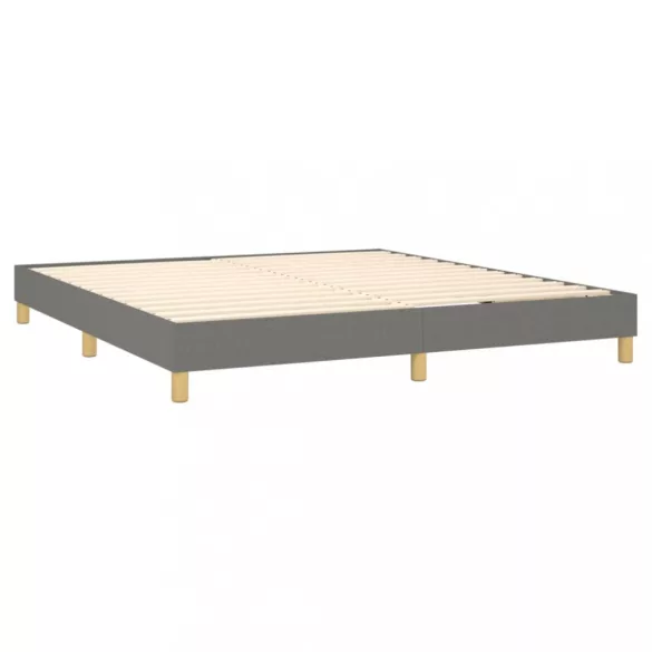 sötétszürke szövet rugós és LED-es ágy matraccal 160x200 cm