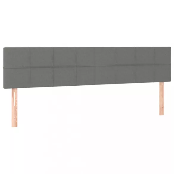 sötétszürke szövet rugós és LED-es ágy matraccal 160x200 cm
