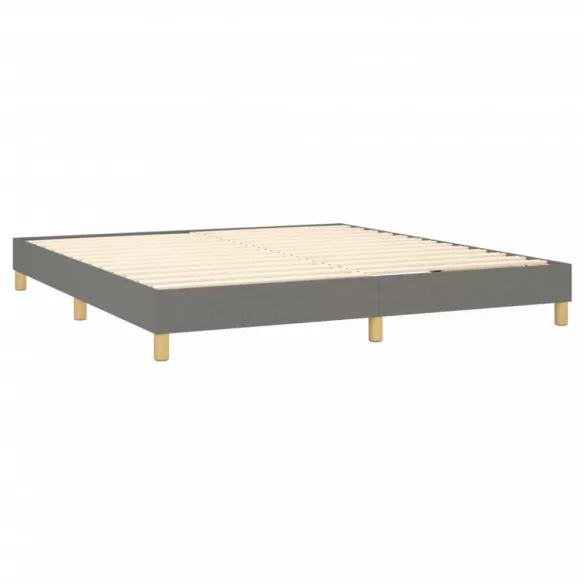 sötétszürke szövet rugós és LED-es ágy matraccal 180 x 200 cm