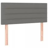 sötétszürke szövet rugós és LED-es ágy matraccal 80 x 200 cm
