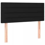 fekete szövet rugós és LED-es ágy matraccal 80 x 200 cm