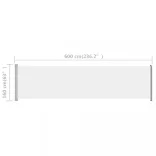 krémszínű kihúzható oldalsó terasz-napellenző 600 x 160 cm