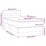 fekete szövet rugós és LED-es ágy matraccal 100x200 cm