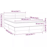 sötétszürke szövet rugós és LED-es ágy matraccal 140x190 cm