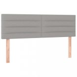 világosszürke szövet rugós és LED-es ágy matraccal 140x200 cm