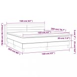 világosszürke szövet rugós és LED-es ágy matraccal 160x200 cm