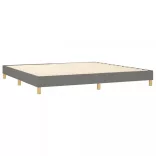 sötétszürke szövet rugós és LED-es ágy matraccal 200x200 cm