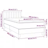 sötétszürke szövet rugós és LED-es ágy matraccal 80 x 200 cm