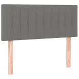 sötétszürke szövet rugós és LED-es ágy matraccal 100x200 cm