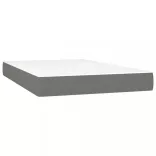 sötétszürke szövet rugós és LED-es ágy matraccal 120 x 200 cm
