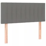 sötétszürke szövet rugós és LED-es ágy matraccal 120 x 200 cm