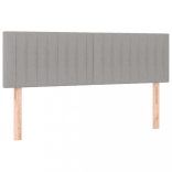 világosszürke szövet rugós és LED-es ágy matraccal 140x200 cm