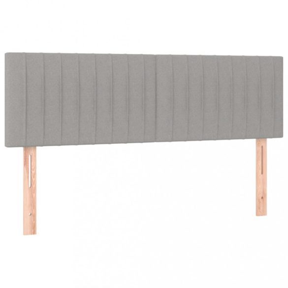 világosszürke szövet rugós és LED-es ágy matraccal 140x200 cm