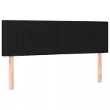 fekete szövet rugós és LED-es ágy matraccal 140x200 cm