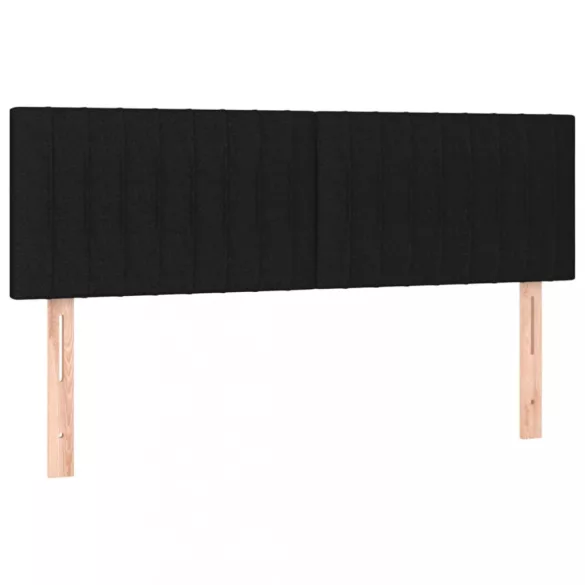 fekete szövet rugós és LED-es ágy matraccal 140x200 cm