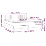 tópszínű szövet rugós és LED-es ágy matraccal 180 x 200 cm